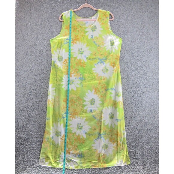 Drapers Damons Dress Womens PXL Sleeveless Sundress Green Floral Vintage 90s Y2K - Picture 5 of 6
